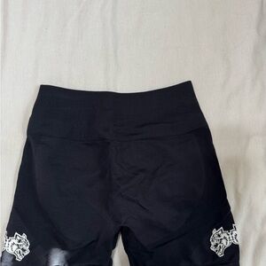 Black Women's Shorts with Graphic Detail